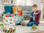 ESSME Kids Laundry Basket,Car Hamper Collapsible Canvas Waterproof Storage Bin for Boys, Nursery Hamper,Gift Baskets,toy bins(Engineering vehicle) - color: Engineering vehicle