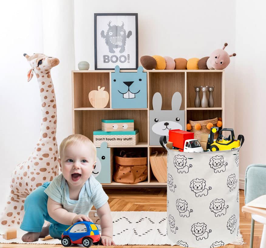 ESSME Baby Hamper,Nursery Laundry Basket,Lion Storage Basket,Toy bin for Boys, Gift Baskets,Room Decor,Home Organizer (Lions) - color: Lions