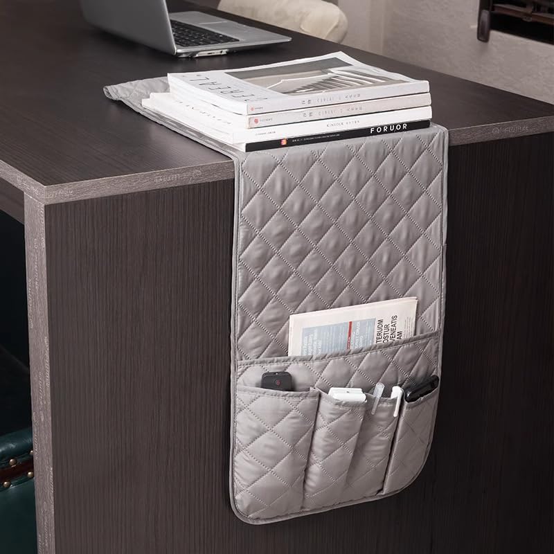 Sofa Armchair Caddy Non-slip Remote Control Holder 5 Pockets Sofa Armrest Organizer Caddy Storage for Recliner Couch Magazine Holder Armrest Side Pocket Storage for Magazine Tablet Glasses Phone