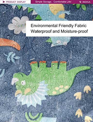 Laundry Hamper Large Canvas Fabric Lightweight Storage Basket/Toy Organizer/Dirty Clothes Collapsible Waterproof for College Dorms, Boys and Girls Bedroom,Bathroom (Forest Dinosaurs) - color: Forest Dinosaurs