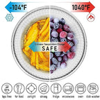 Stackable Space-Saving Nesting Set of 3 Glass Bowls with Bamboo Lids for Foodprep, Storage, Mixing & Cooking - Microwave & Oven Safe BPA Free Durable Heat Resistant Inert Borosilicate Glass - color: 3 Mixing Bowls with Bamboo LIds (Ribbed)