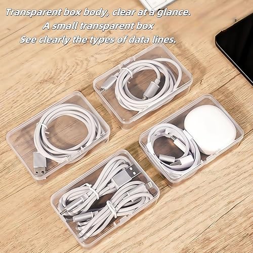 11 Box Cable Organizer Storage Box, Desktop Cable Management with Switch, Power Cord Organizer for Office,Home,Desk Accessories Storage Stationery Supplies and Accessories（Clear） (11 Box) - color: 11 BOX
