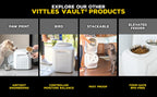 Vittles Vault Traditional Pet Food Storage Container For Dog Kibbles/Bird Seed/Oatmeal/Rice/Flour/Cereal, BPA Free Plastic, Sealed Airtight For Cat Food, Up To 80 lb, Made in USA, With Scoop, Gray - size: 80 Pounds