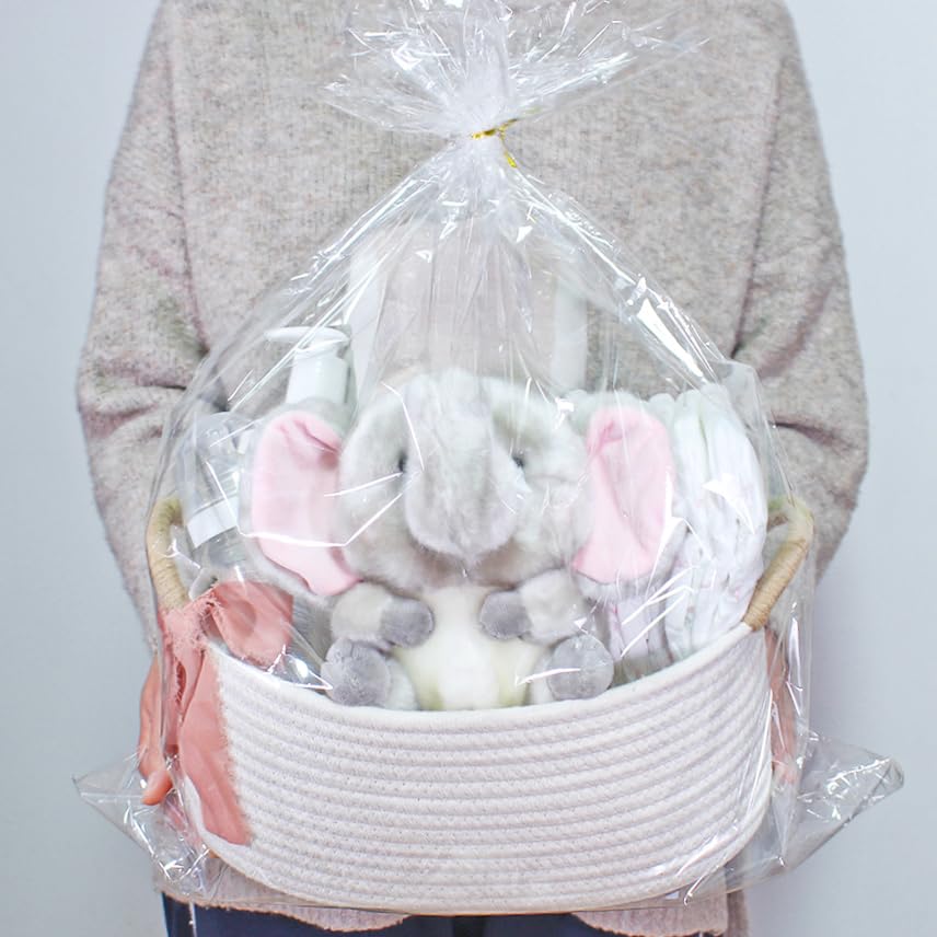 Yimi's Dream Gift Baskets Empty, Small Basket for Organizing, White Cotton Rope Basket with Handle for Decor, Baby Cat Dog Toy (Oval, 12"x 8"x 5") - color: white with brown handle, size: Oval - 12"x8"x5"
