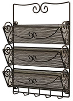 Deco Brothers Wall Mail Organizer with 5 Key Holder, 3 Tier, Bronze