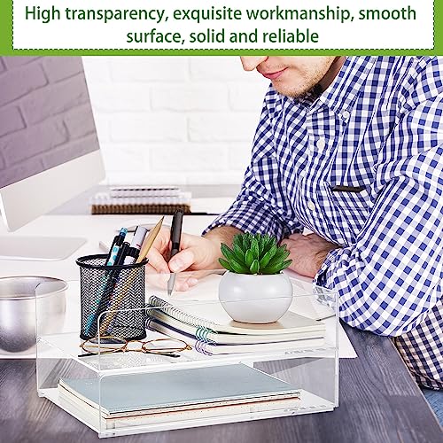 Harloon 4 Tier Paper Organizer Letter Tray Acrylic Desk File Organizer Heavy Duty Stackable Documents Clear Letter Paper Holder Sorter Office Tray for A4, Office Classroom Home File Pad Notebooks - color: Transparent, size: 12 x 9.3 x 2.7 Inches