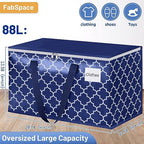 Fabspace Moving Bags, Extra Large Moving Supplies, Heavy Duty Storage Bags, Packing Bags with Reinforced Zippers & Handles, Collapsible Packing Boxes, Storage Totes for Moving, Packing, 88L, 8 Packs - size: 88L