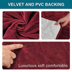 Velvet Quilted Armrest Covers - Water-Resistant Sofa Arm Protectors Set of 2 with Side Pocket Organizer, Non-Slip Furniture Covers for Chairs & Couches (Burgundy) - color: Burgundy