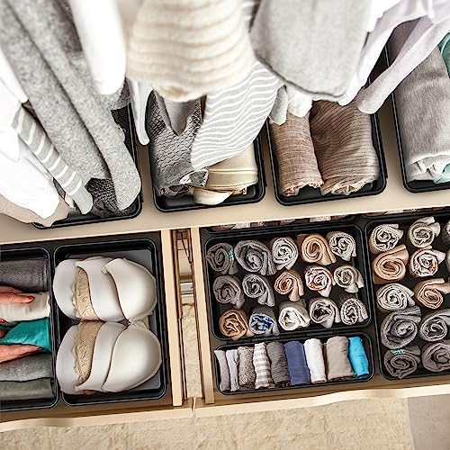 Simple Houseware Interlocking Desk Drawer Bins Organizer, 42 Packs, Black - size: Pack of 42