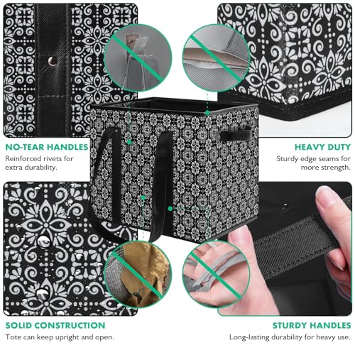 WISELIFE Reusable Grocery Bags [3 Pack],Large Grocery Tote Bag Water Resistant Shopping Bags Foldable Grocery Bag for Clothes,Shoes and Picnic,Black - color: Black, size: 3 PCS