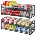 2-Pack Stackable Can Organizer for Pantry Shelf, Adjustable Extra-Long Rolling Can Rack for Kitchen Cupboard Storage, Sturdy Standing Can Holder for Canned Food Goods Soda up to 128, 2 Tier, Black - style: Length（29.72''）-2 Pack