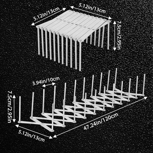 JINGIHE Pots and Pans Organizer, Adjustable Kitchen Cabinet Pantry Organization Storage Rack, Expandable Stainless Steel Holder for Pot Lid Cutting Board Bakeware Dishes Cookware （7-tier）