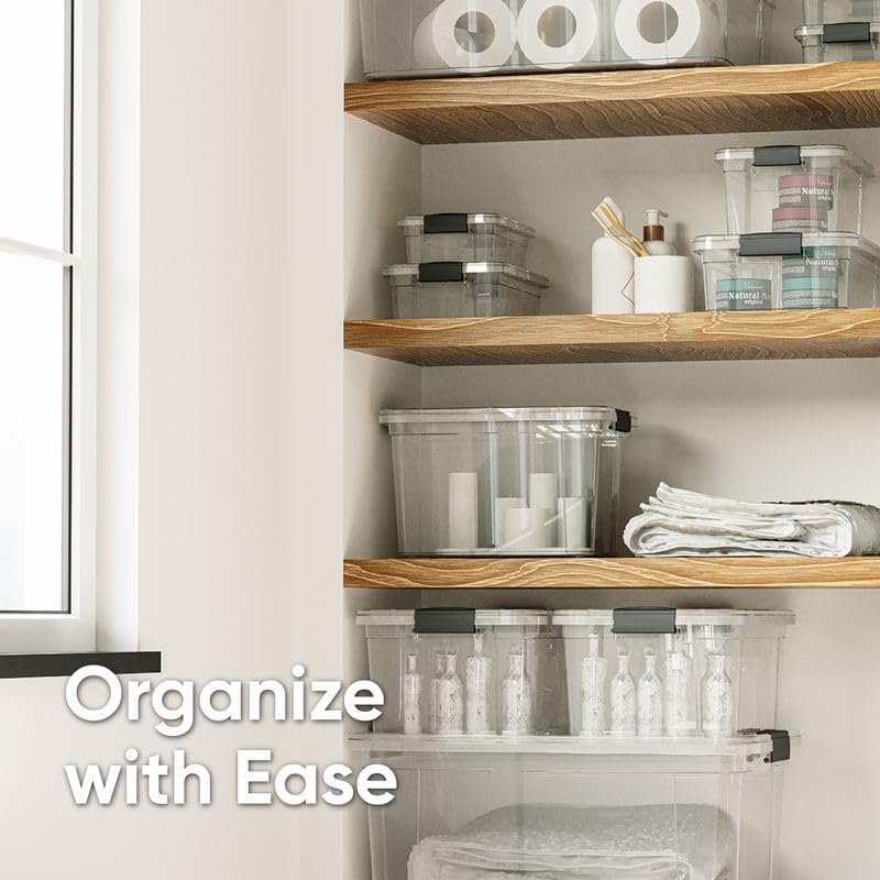 Superio Clear Plastic Storage Bin with Lid, 3.5 Qt, Non-Toxic, BPA Free, Odor Free, Organizer Storage Box, Stackable Plastic Tote for Home, Garage, School, and Office, X-Small - size: 9.75" x 6.6" x 4.75"