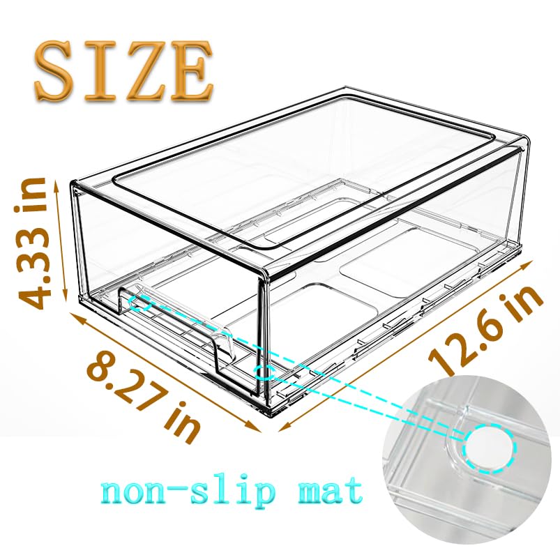 clear Drawer-Type Plastic Storage Box Bins Organizer，Family First Aid Kits Medicine cabinet Box Organizer,Closet ，Shelf，Ointments, Adhesive Bandages，Cosmetics,Office Items (clear, 6L) - size: 6L