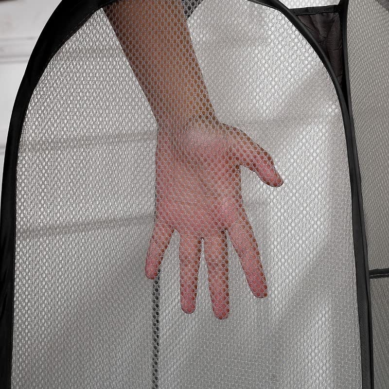 2 Laundry Baskets, pop-up Laundry Baskets, Foldable mesh Laundry Baskets (Each with 2 Reinforced Handles, Blue - color: 2 blue