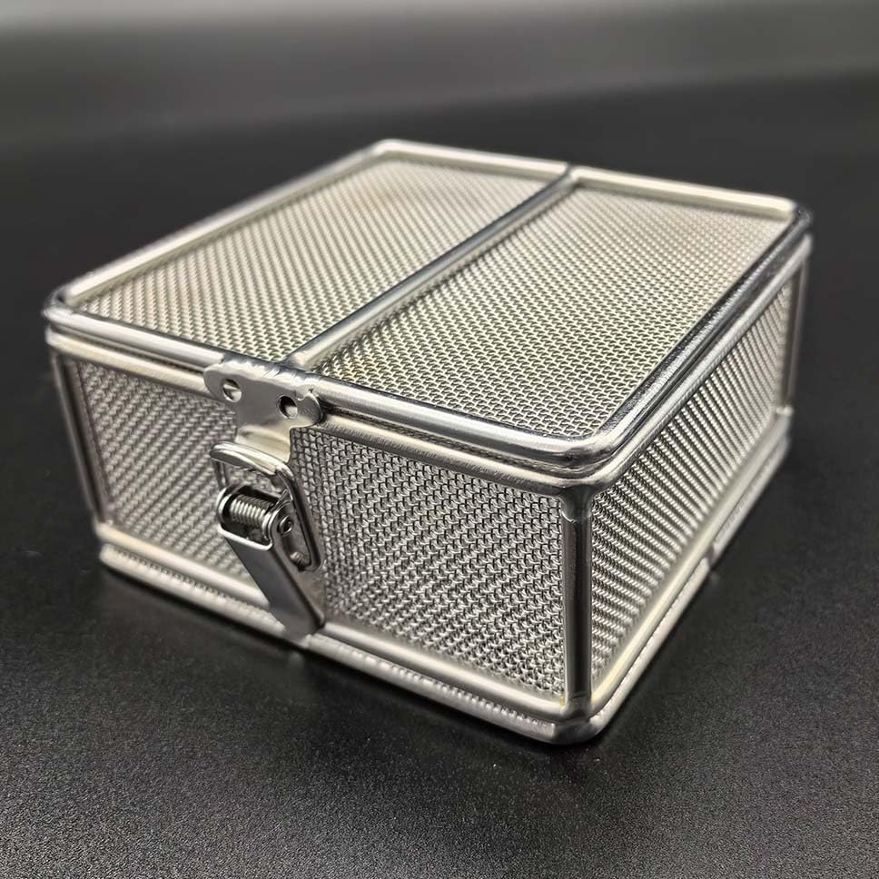 Carligo Ultrasonic Cleaner Baskets for Small Parts, Mini Mesh Basket for Steam Jewelry Cleaner Ultrasonic Machine, Stainless Steel Mesh Ball for Sonic Jewelry Cleaner Solution （4" x 4" x 2"） - size: 4" x 4" x 2"