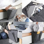 Sofa TV Remote Control Hanging Caddy Bedside Storage Bag with Pockets Organizer (Black) - color: Black