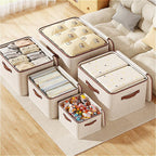 Storage Bins with Lids, Fabric Storage Boxes with Handles, Breathable Cotton Linen Clothes organizing Box for Wardrobe, Closet (Washable) (small) - size: small