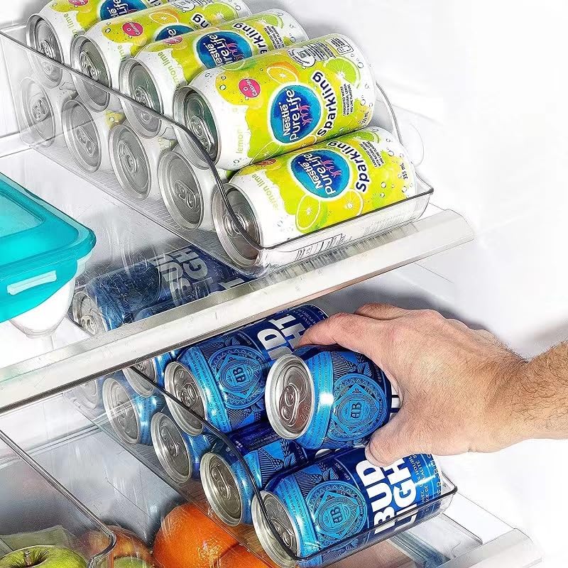 Stacking Can Dispenser，Soda Can Organizer for Pantry,Soda Can Drink Organizer Dispenser for Refrigerator Fridge Pantry，Refrigerator Organizers and Storage Sack Canning Racks，1 Pack - style: Antique